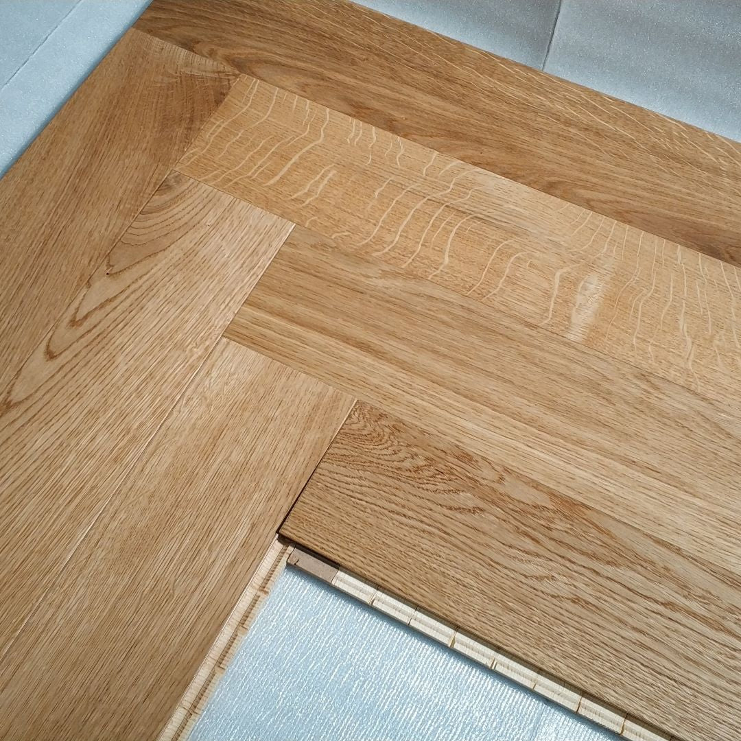 Bayswater Herringbone Natural Oak Wood Flooring 14 x 110 x 660 (mm) - homes-and-floors
