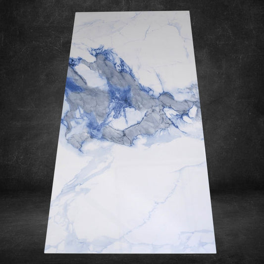 Aleotti Blue Polished Marble Effect Porcelain Wall & Floor Tile 60 x 120 (cm) - homes-and-floors
