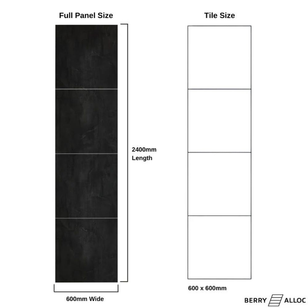 Berry Alloc Wall & Water Shower Panel Black Velvet