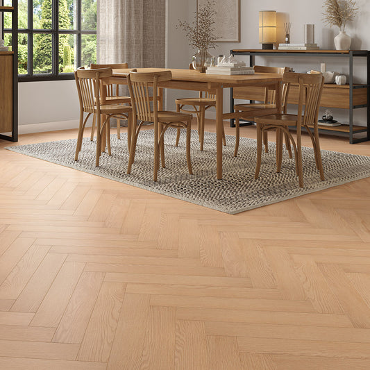 12mm Camel Oak Laminate Herringbone Flooring