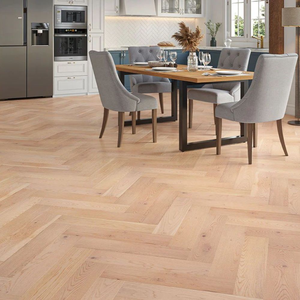 Cambridge Herringbone Oak Invisible Oiled Wood Flooring 15 x 125 x 600 (mm)