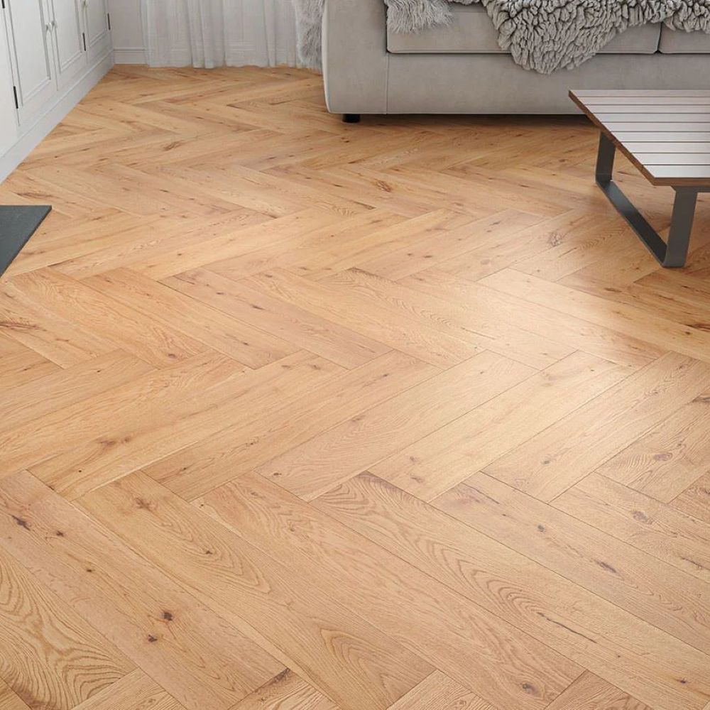 Cambridge Herringbone Oak Natural Oiled Wood Flooring 15 x 125 x 600 (mm)