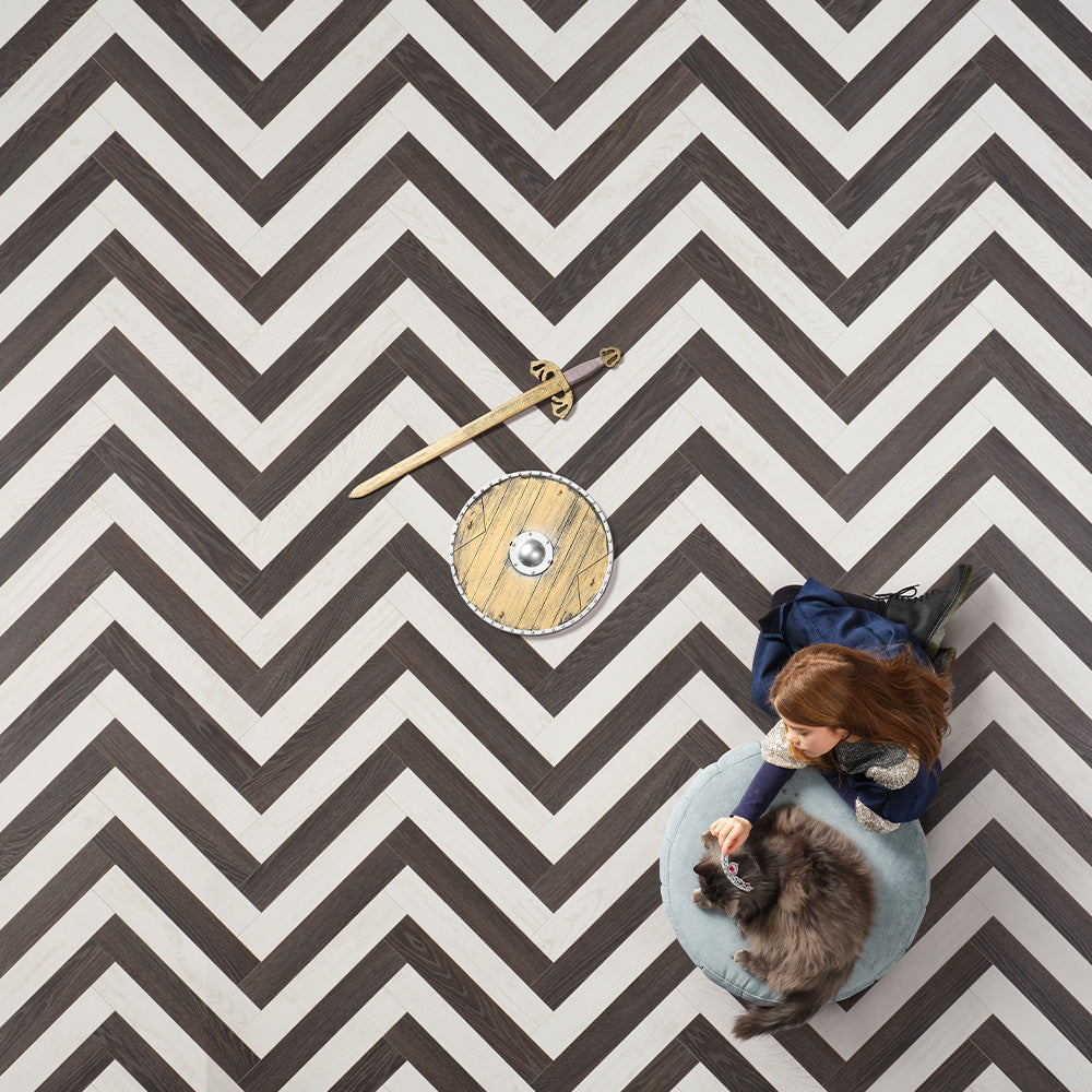 Berry Alloc Chateau 8mm Charme Black Herringbone Laminate - homes-and-floors