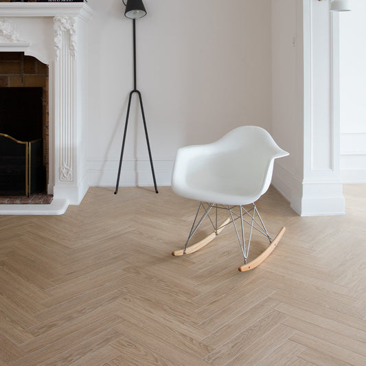 Berry Alloc Chateau 8mm Charme Light Natural Herringbone Laminate - homes-and-floors