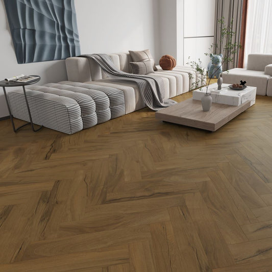 BML Herringbone Vintage Fumed Oak SPC Luxury Vinyl Flooring - homes-and-floors