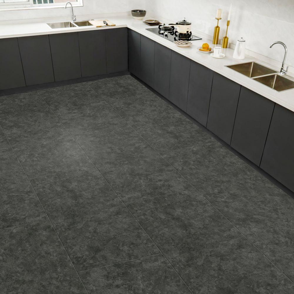 Aquacore Graphite Stone Click SPC Floor Tile - homes-and-floors