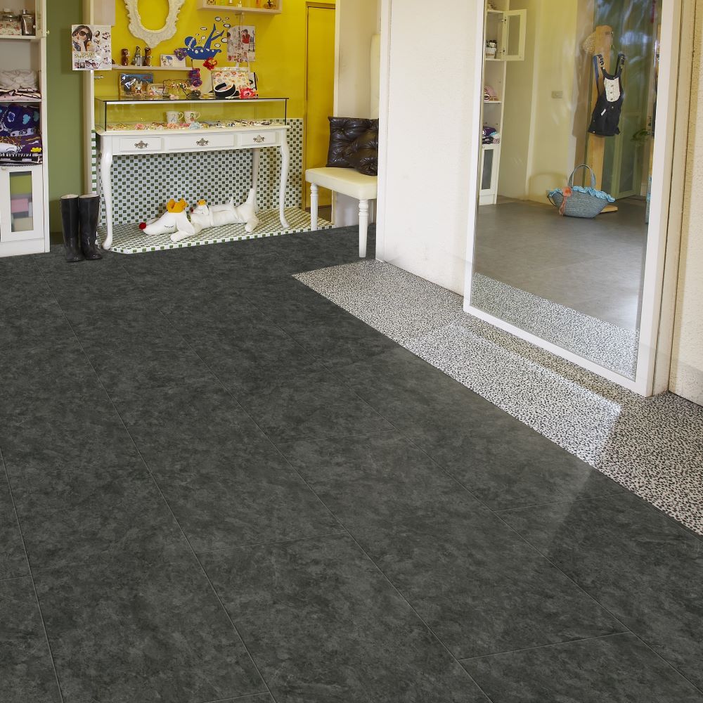 Aquacore Graphite Stone Click SPC Floor Tile - homes-and-floors
