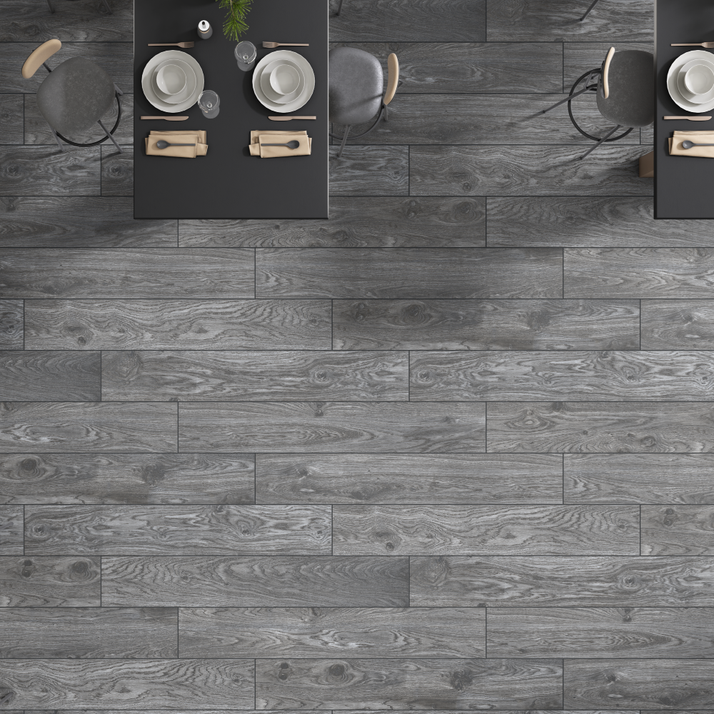 Habana Black Wood Effect Porcelain Wall & Floor Tile 20 x 120 (cm) - homes-and-floors