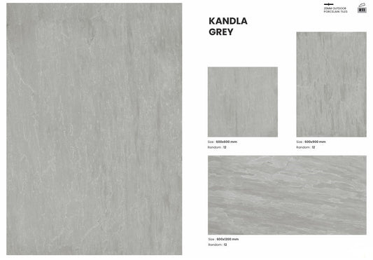 20mm Porcelain Outdoor Tile Kandla Grey
