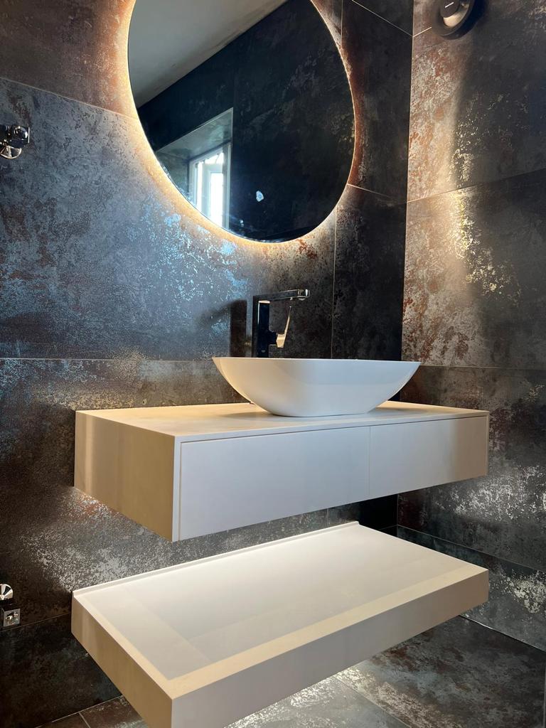 Metallic Blue Porcelain Wall and Floor Tile 60 x 120 (cm) - homes-and-floors