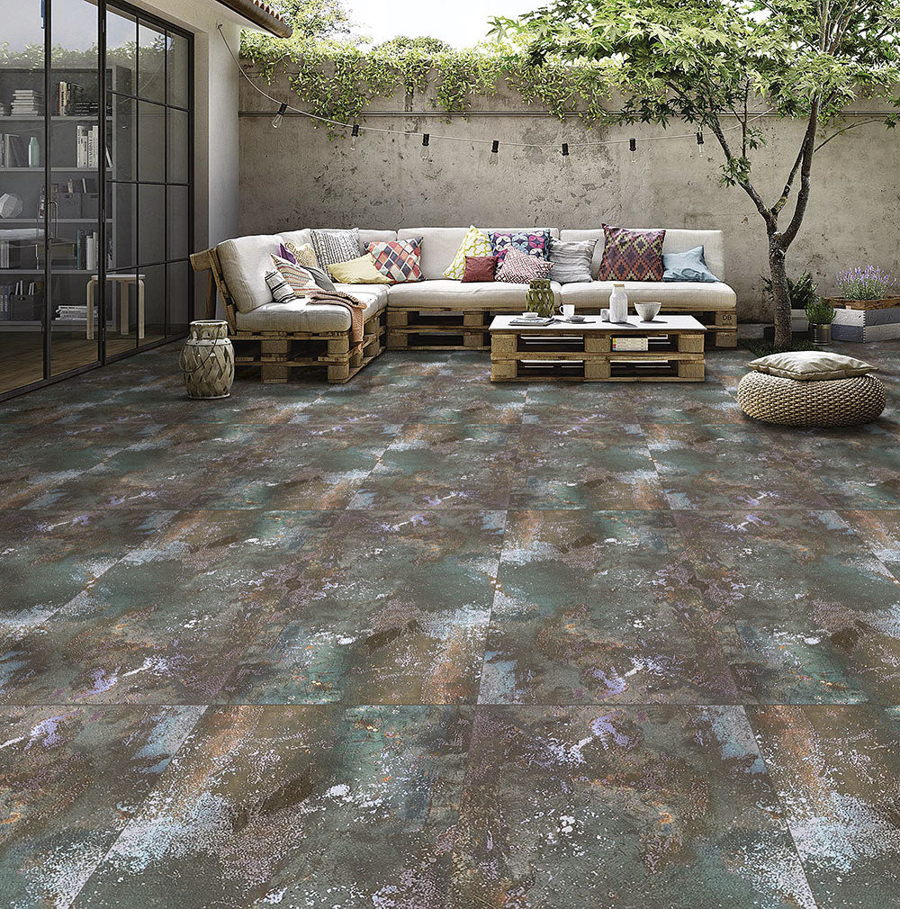 Metallic Teal Porcelain Wall and Floor Tile 60 x 120 (cm) - homes-and-floors
