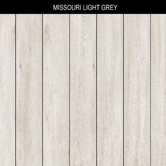 Missouri Light Grey Wood Effect Porcelain Wall & Floor Tile 20 x 120 (cm)