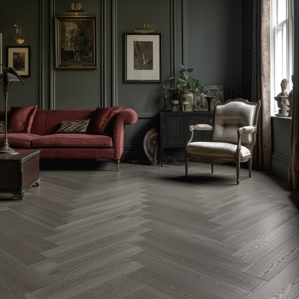 Aquacore Herringbone Nimbus Oak Click SPC Flooring - homes-and-floors