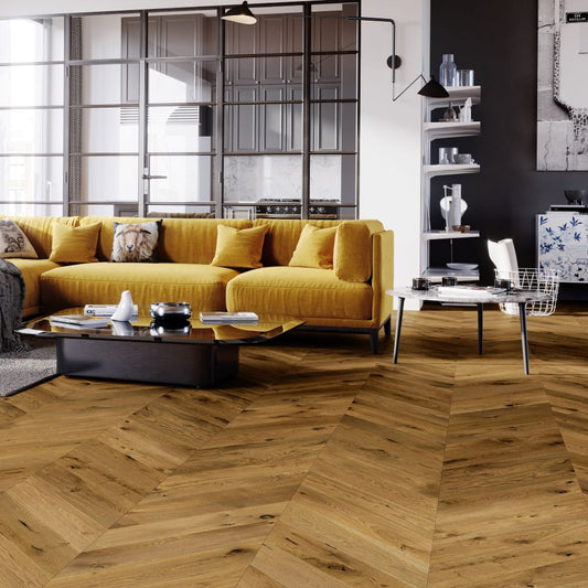 Oxford Chevron Smoky Oak Wood Flooring 14 x 130 x 725 (mm)