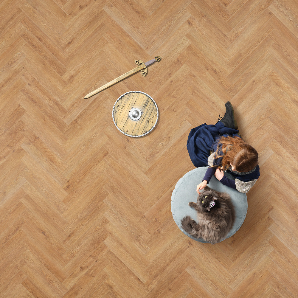 Berry Alloc Chateau 8mm Texas Light Bown Herringbone Laminate