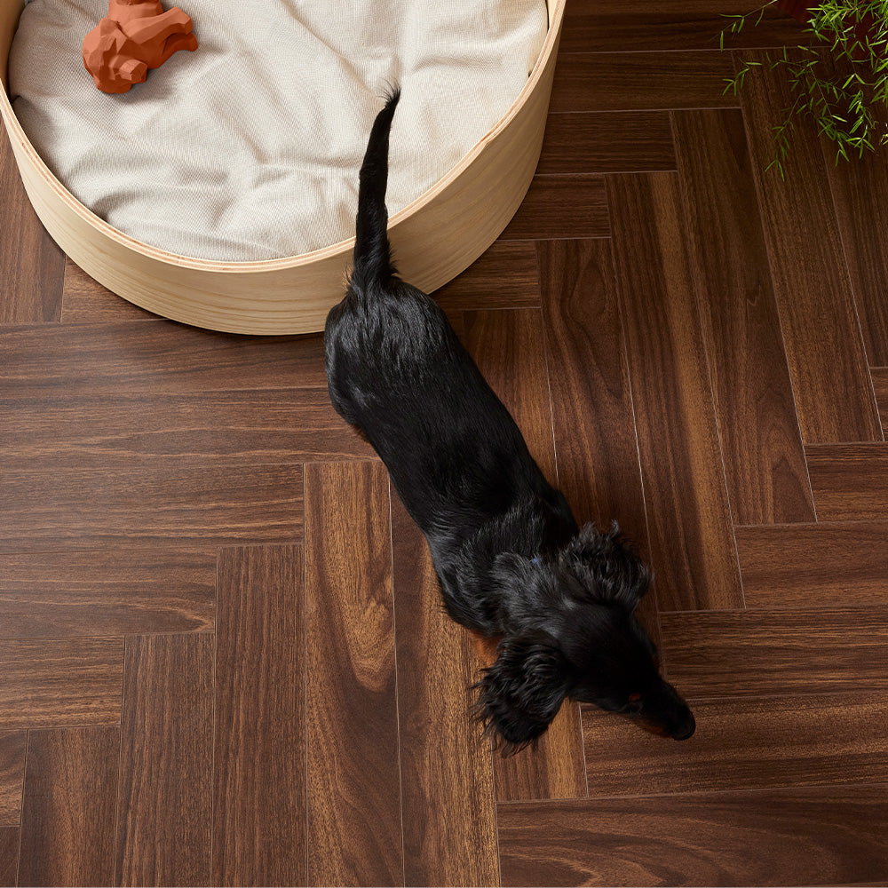 Berry Alloc Chateau 8mm Walnut Brown Herringbone Laminate