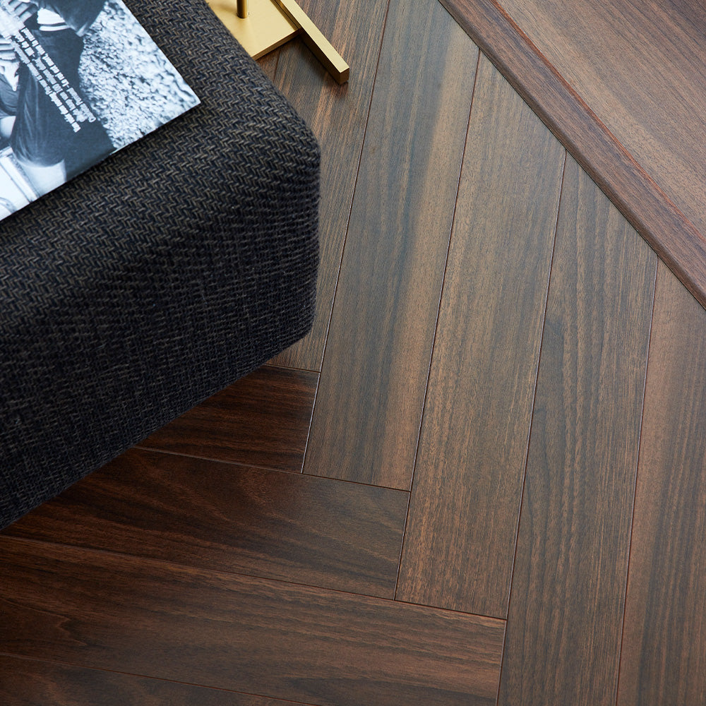 Berry Alloc Chateau 8mm Walnut Brown Herringbone Laminate
