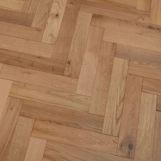 Developer Herringbone Oak Wood Flooring Brushed UV Oiled 14 x 90 x 450 (mm) - homes-and-floors