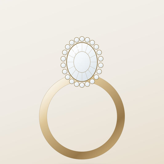 Lumen Halo Ring, close view of the halo setting