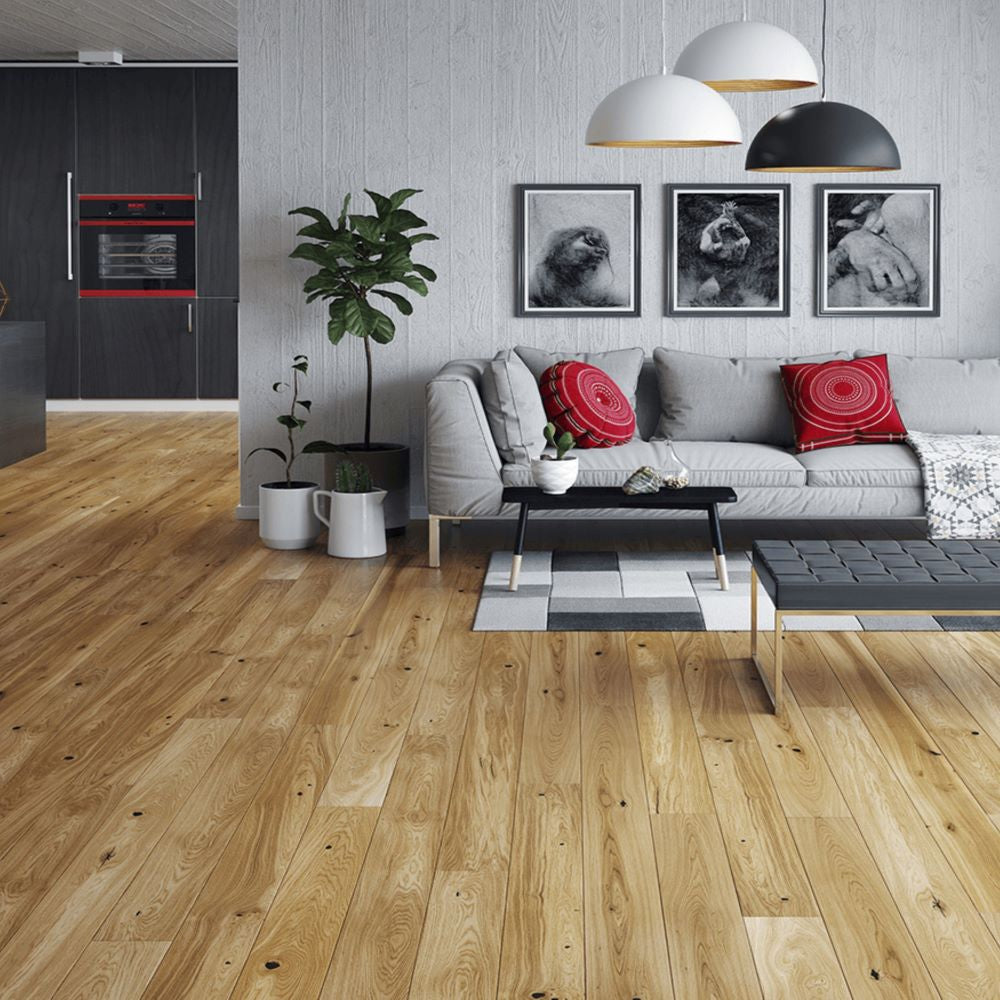 Ascot Lacquered Oak Wood Flooring (5G Click) 14 x 130 (mm) - homes-and-floors