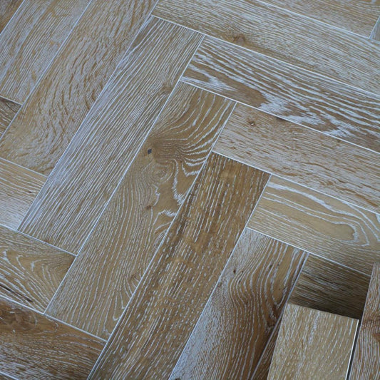 Oxford Herringbone Smoked White Oak Wood Flooring 14 x 90 x 450 (mm) - homes-and-floors