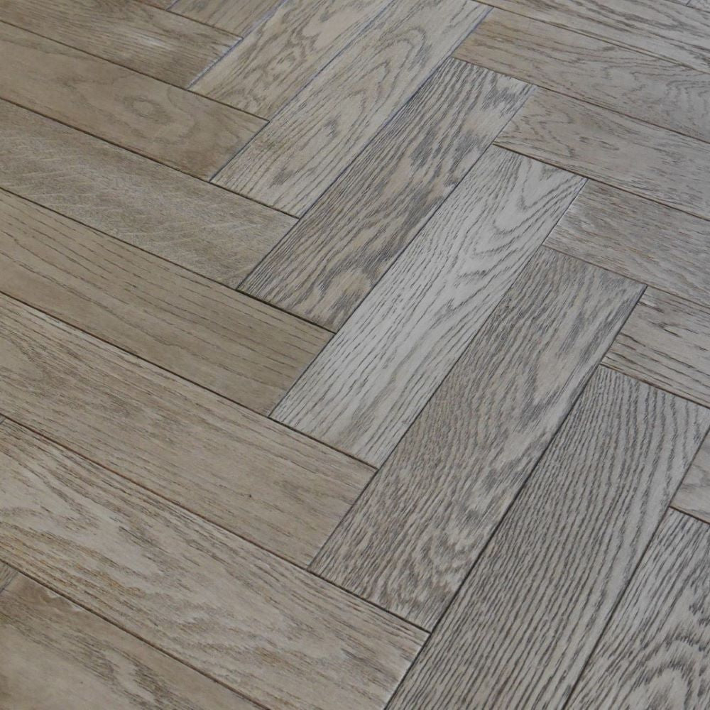Oxford Herringbone Grey-Brown Oak Wood Flooring 18 x 80 x 300 (mm) - homes-and-floors