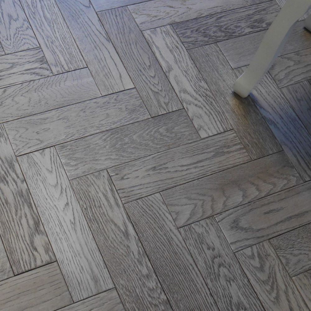 Oxford Herringbone Grey-Brown Oak Wood Flooring 18 x 80 x 300 (mm) - homes-and-floors