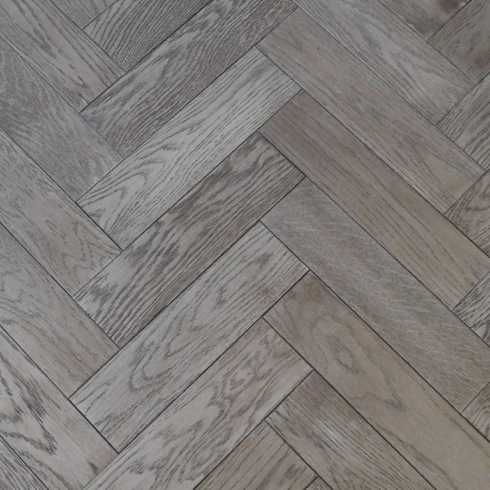 Oxford Herringbone Grey-Brown Oak Wood Flooring 18 x 80 x 300 (mm) - homes-and-floors