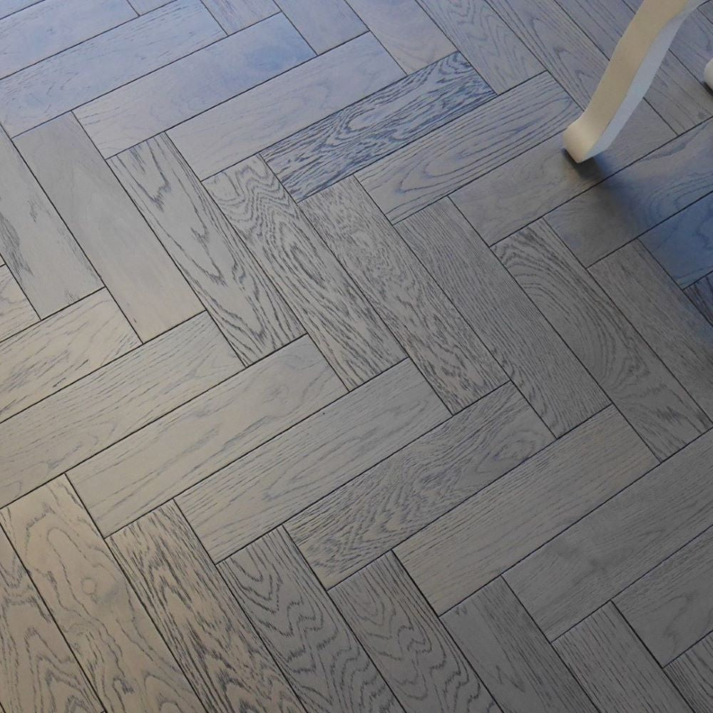 Oxford Herringbone Dark Grey Oak Wood Flooring 18 x 80 x 300 (mm) - homes-and-floors