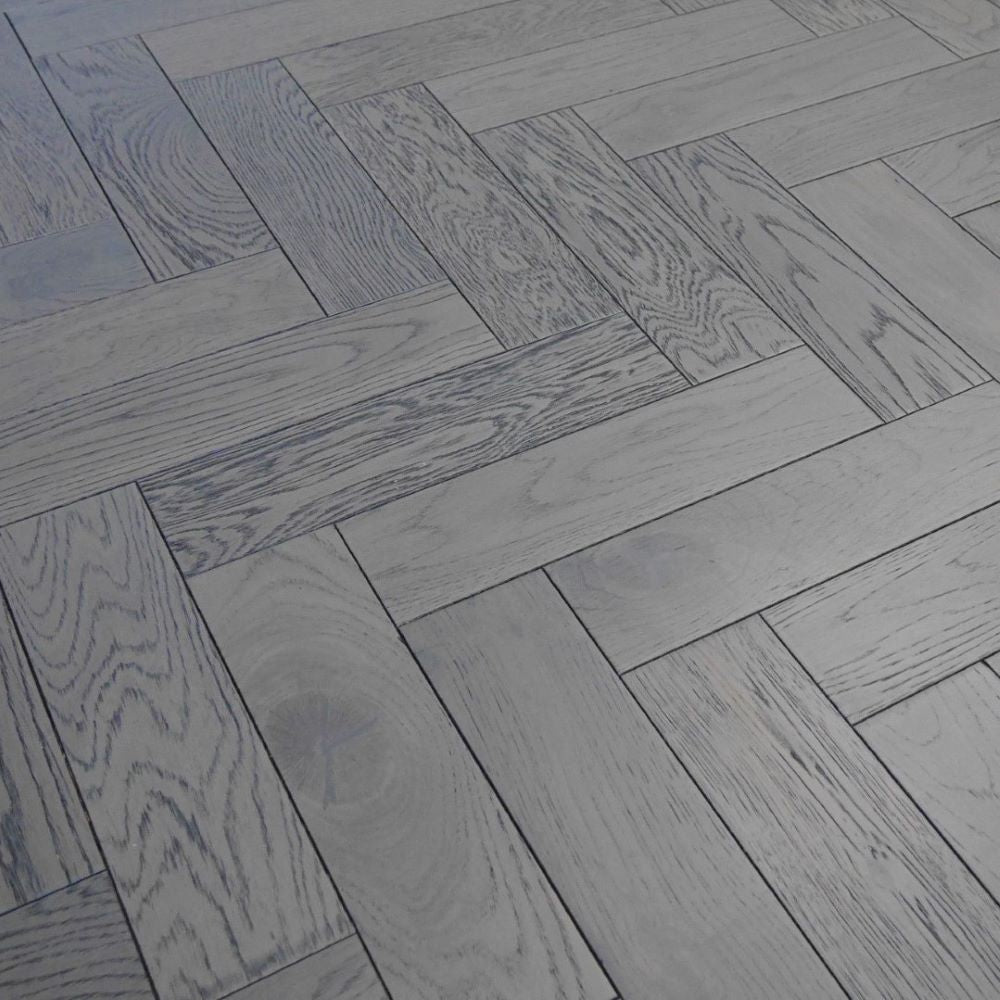 Oxford Herringbone Dark Grey Oak Wood Flooring 18 x 80 x 300 (mm) - homes-and-floors
