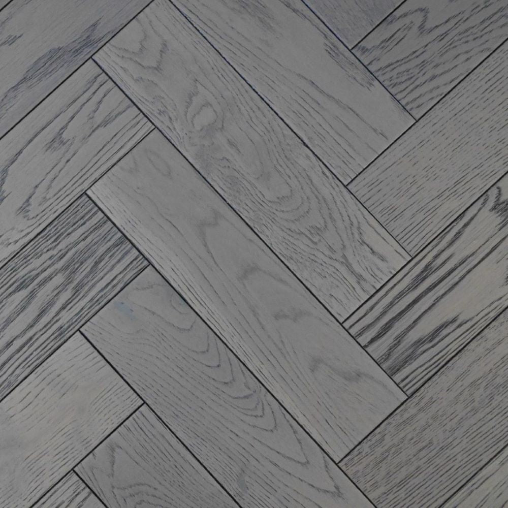 Oxford Herringbone Dark Grey Oak Wood Flooring 18 x 80 x 300 (mm) - homes-and-floors