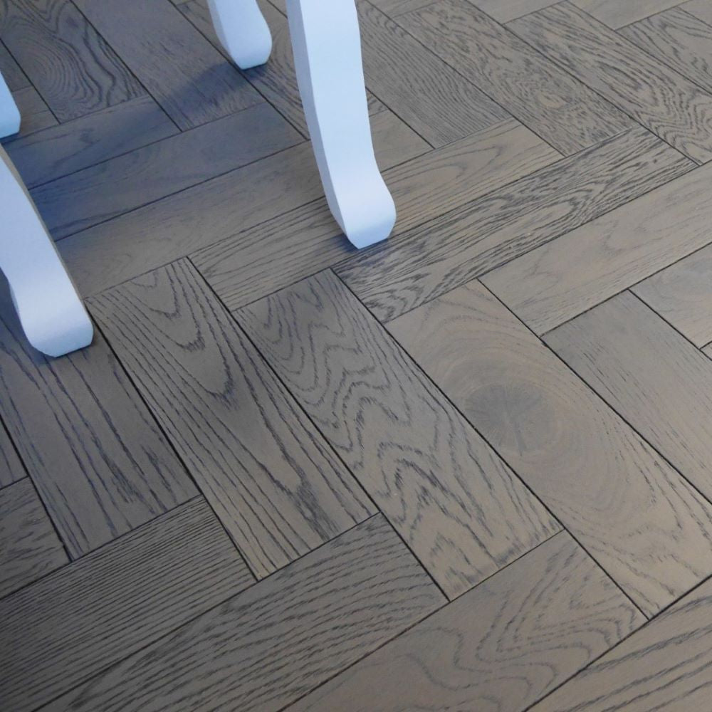 Oxford Herringbone Dark Grey Oak Wood Flooring 18 x 80 x 300 (mm) - homes-and-floors