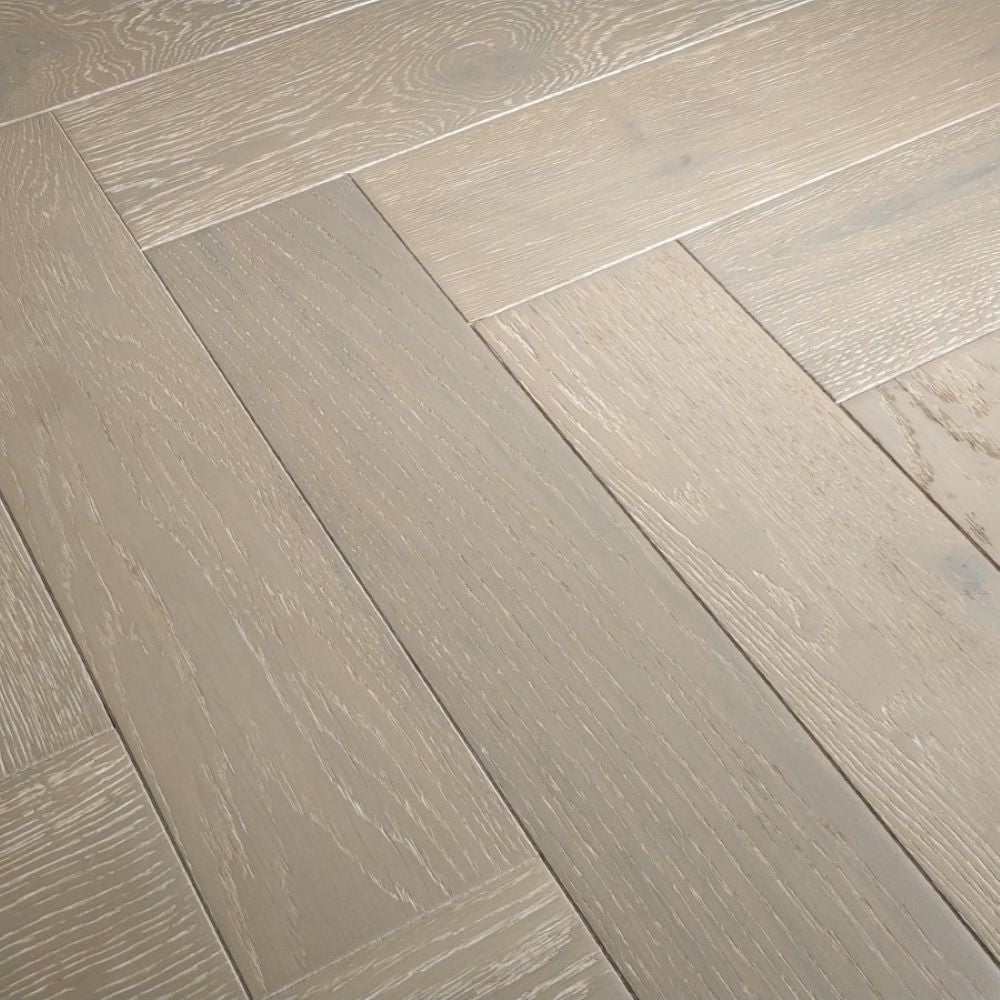 Developer Herringbone Greywashed Oak Wood Floor 14 x 100 x 400 (mm)