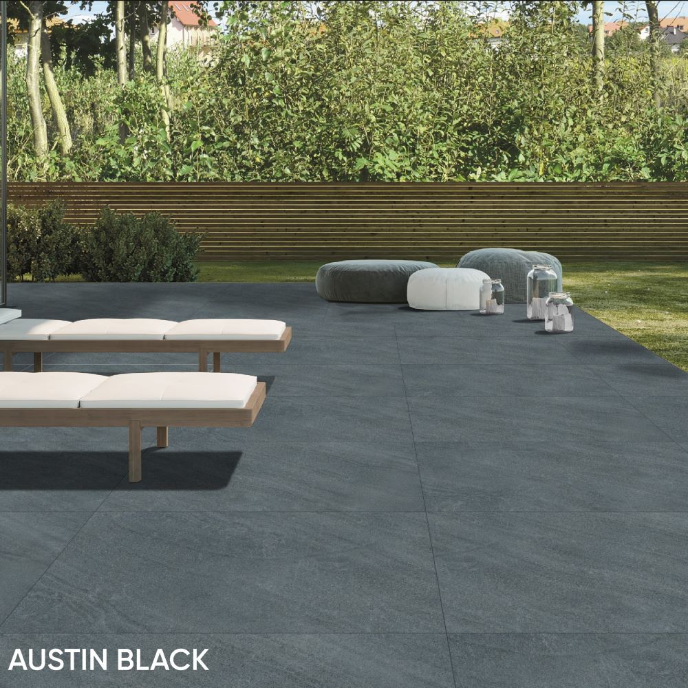 20mm Porcelain Outdoor Tile Austin Black