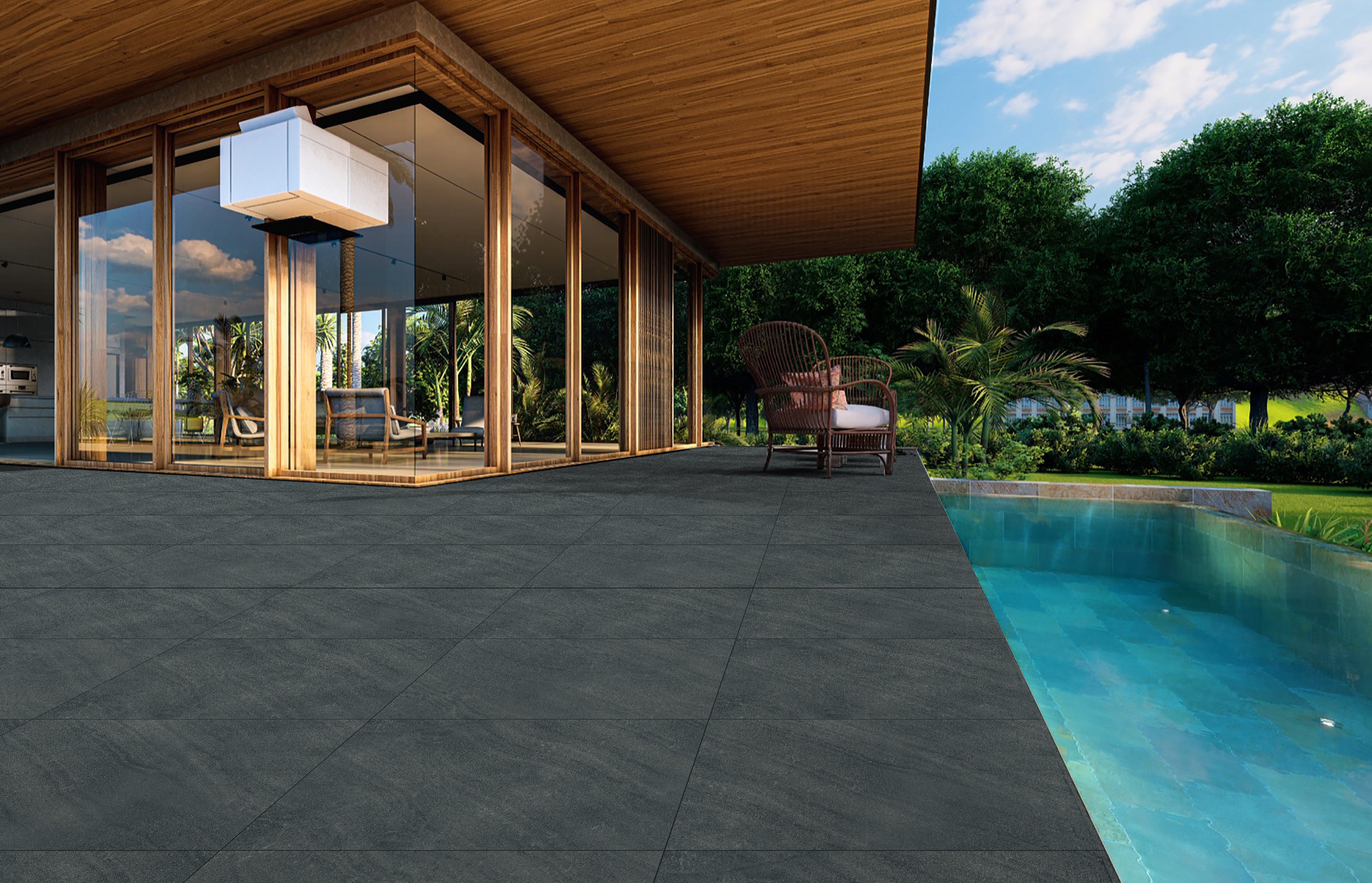 20mm Porcelain Outdoor Tile Austin Black