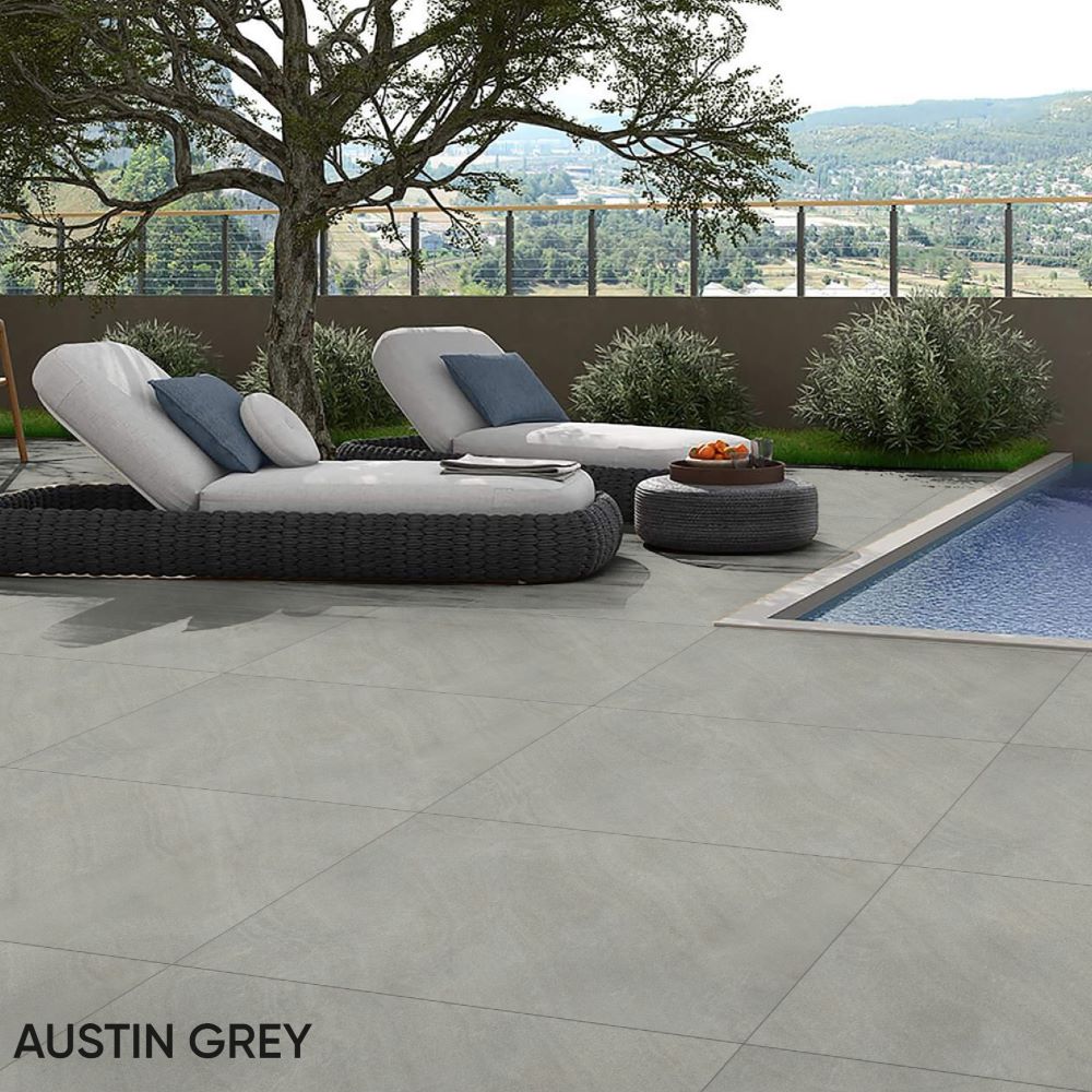 20mm Porcelain Outdoor Tile Austin Grey