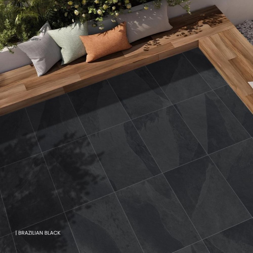 20mm Porcelain Outdoor Tile Brazilian Black