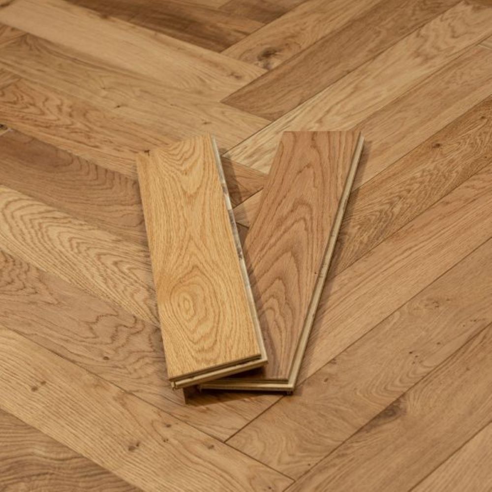 Oxford Herringbone Natural Oak Wood Flooring 14 x 90 x 400 (mm)