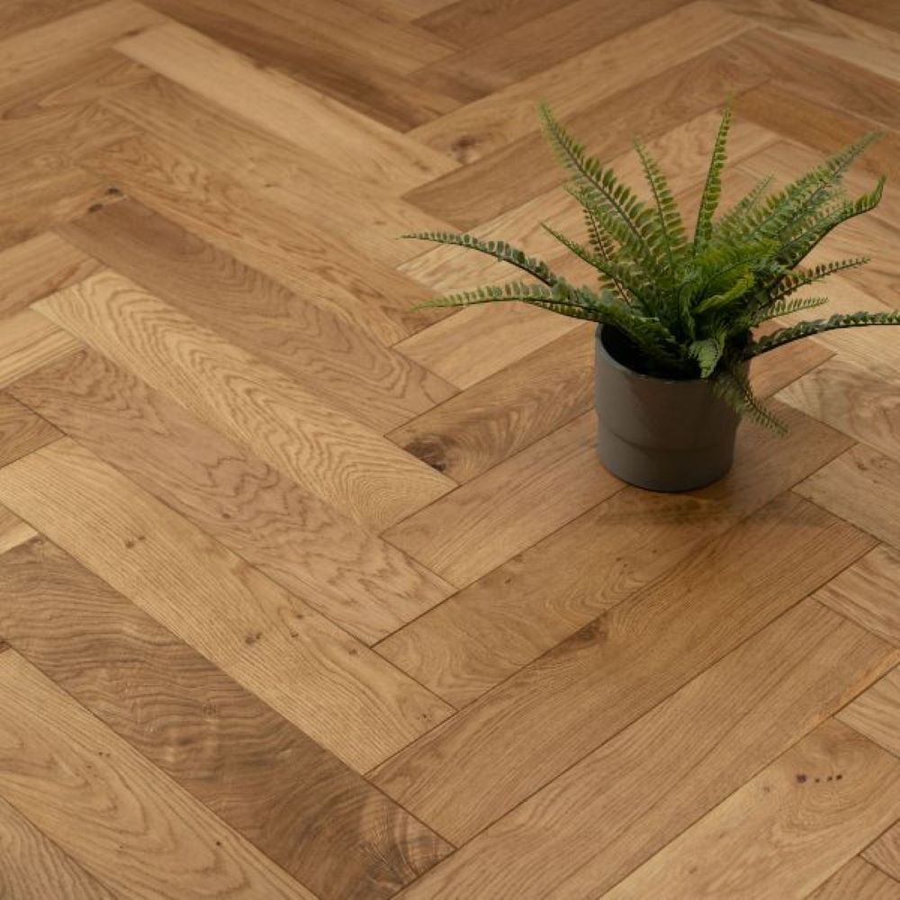 Oxford Herringbone Natural Oak Wood Flooring 14 x 90 x 400 (mm)