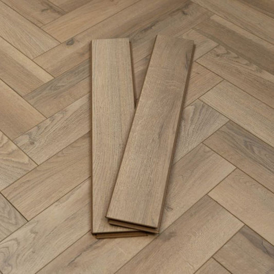 12mm Canterbury Oak Laminate Herringbone Flooring