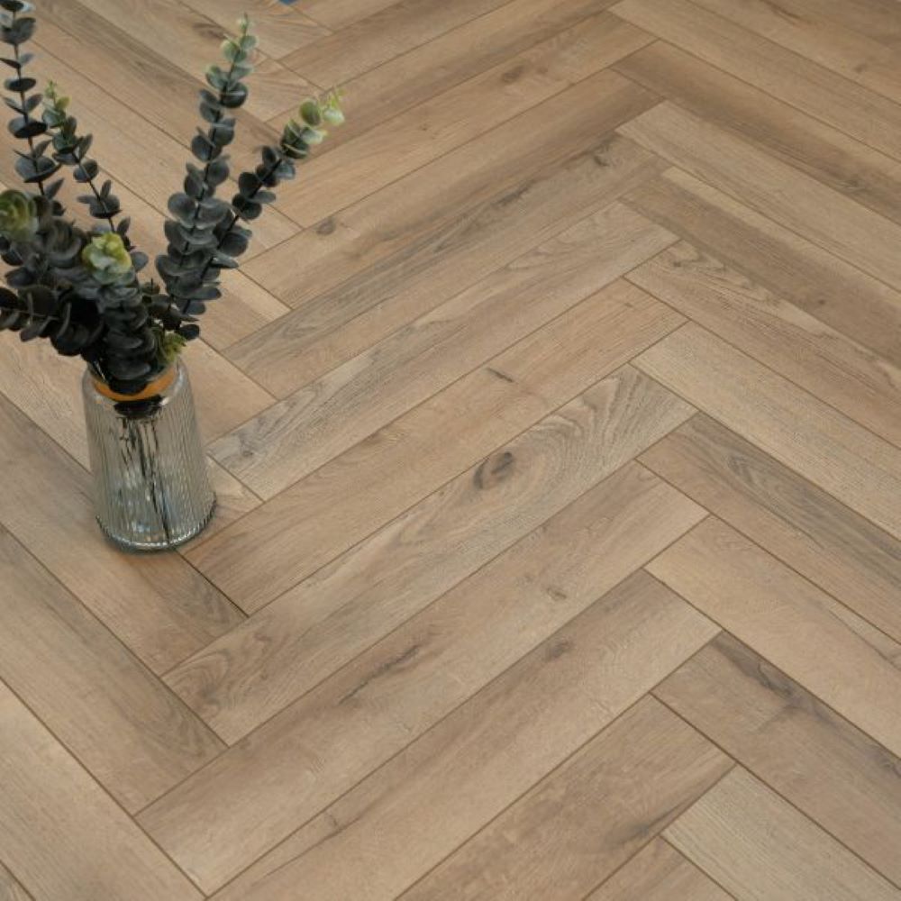 12mm Canterbury Oak Laminate Herringbone Flooring