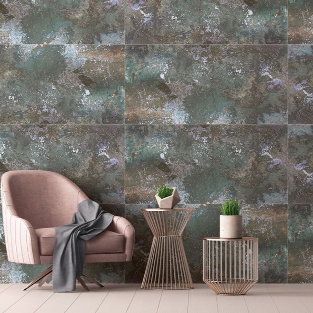 Metallic Teal Porcelain Wall and Floor Tile 60 x 120 (cm)