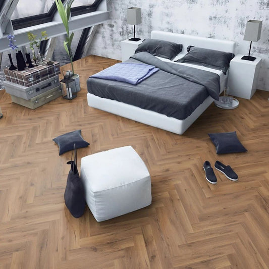 12mm York Oak Laminate Herringbone Flooring
