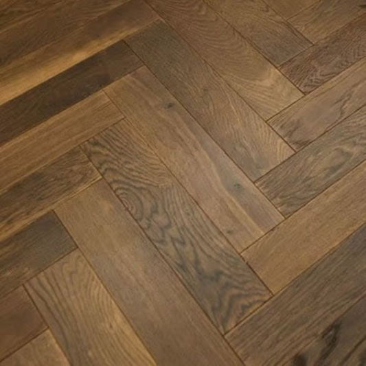 Oxford Herringbone Fumed Oak Wood Flooring 14 x 90 x 450 (mm)