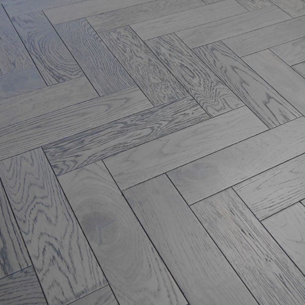 Oxford Herringbone Dark Grey Oak Wood Flooring 18 x 80 x 300 (mm)
