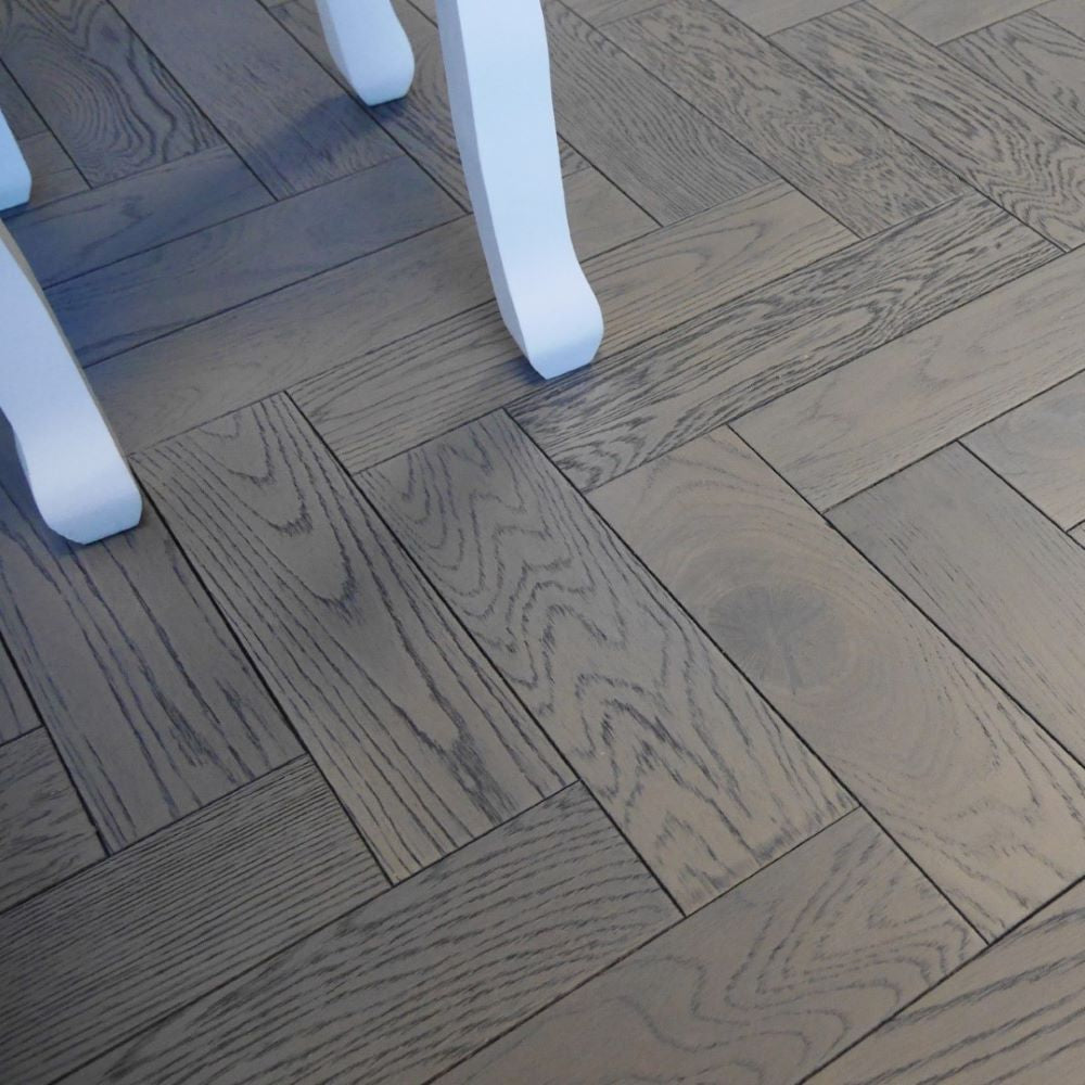 Oxford Herringbone Dark Grey Oak Wood Flooring 18 x 80 x 300 (mm)