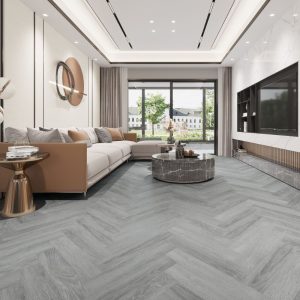 BML Herringbone Grey Oak SPC Luxury Vinyl Flooring