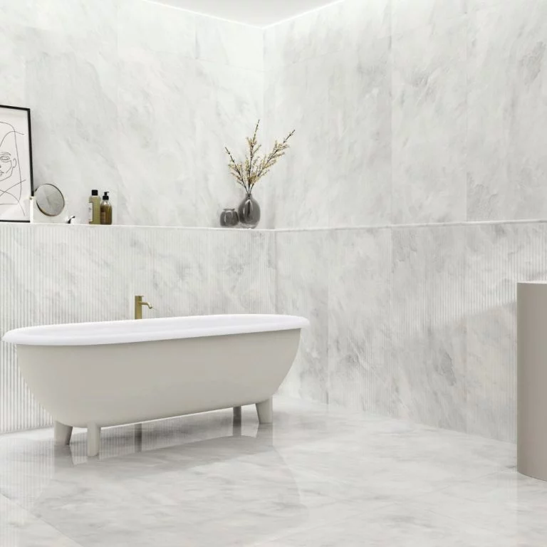 Alexandria White Polished Porcelain Floor Tile 600 x 1200 (mm)