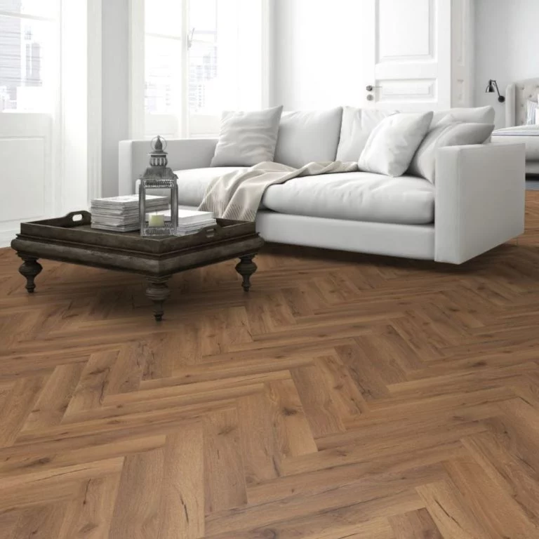 12mm York Oak Laminate Herringbone Flooring